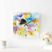 Horloge Carrée Chat 605 (Maison)