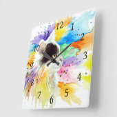 Horloge Carrée Chat 605 (Angle)