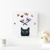 Horloge Carrée Chat 606 (Maison)