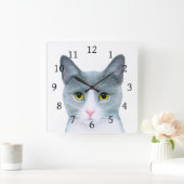 Horloge Carrée Chat 611 (Maison)