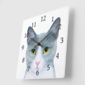Horloge Carrée Chat 611 (Angle)