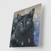 Horloge Carrée Chat 621 (Angle)