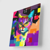 Horloge Carrée chat 656 (Angle)