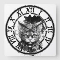 Chat aquarelle en style steampunk