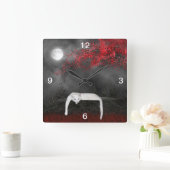 Horloge Carrée Chat blanc de Spooky (Maison)