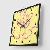 Horloge Carrée Chat de Cute (Angle)