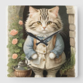 Horloge Carrée Chat Ragamuffin (Recto)