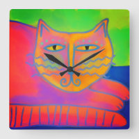 Chat rose chaud Art Abstrait