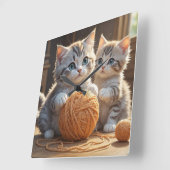 Horloge Carrée Chatons (Angle)