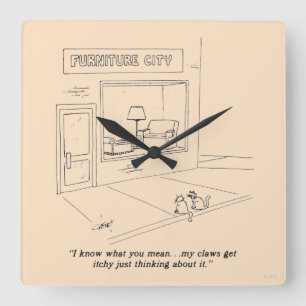 Horloge Carrée Chats Clawing Meubles