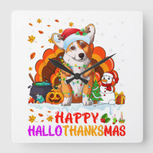 Horloge Carrée Chats en sorcière d'Halloween I Smell Kittens drôl