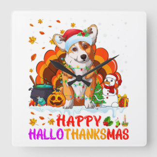 Horloge Carrée Chats en sorcière d'Halloween I Smell Kittens drôl