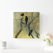 Horloge Carrée Chatting (Maison)