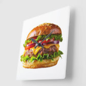 Horloge Carrée ChaussureHabille hamburger empilé thic (Angle)