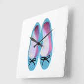 Horloge Carrée Chaussures bleues (Angle)