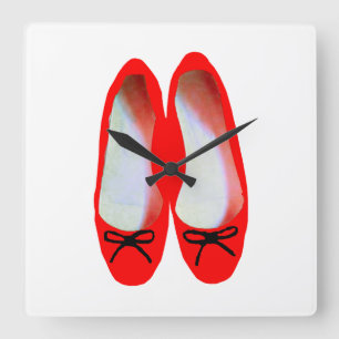 Horloge Carrée Chaussures rouges