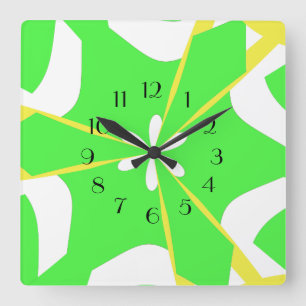 Horloge Carrée Chaux super flower power