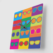 Horloge Carrée Checkerboard (Angle)