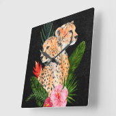 Horloge Carrée Cheetah Bouquet (Angle)
