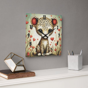 Horloge Carrée Cheetah Love 1