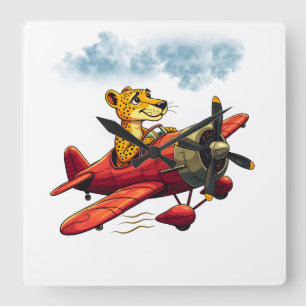 Horloge Carrée Cheetah volant