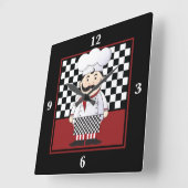 Horloge Carrée Chef français (Angle)
