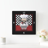 Horloge Carrée Chef français (Maison)