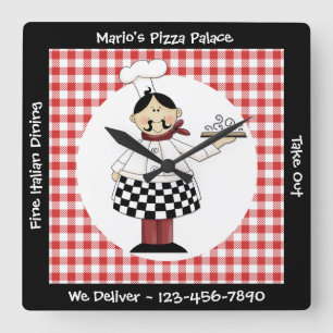 Horloge Carrée Chef italien