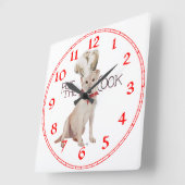 Horloge Carrée Chef jaune de labrador retriever (Angle)