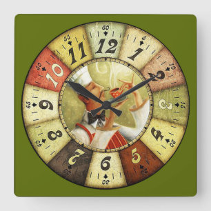 Horloge Carrée Chef vintage Sipping Café