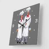 Horloge Carrée Chefs Wall Clock (Angle)