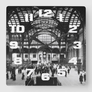 Horloge Carrée Chemin de fer de cru de New York City de station