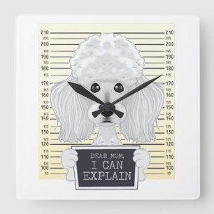 Horloge Carrée Chère Maman, Je Peux Expliquer Que Je Poodle Maman