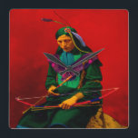 Horloge Carrée Cherokee Native American Pop Art<br><div class="desc">Les Cherokee étaient une tribu amérindienne indigène du sud-ouest des États-Unis.</div>