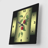 Horloge Carrée Cherry Plum Fruit botanical (Angle)