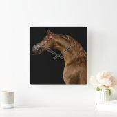 Horloge Carrée Chestnut Arabian Show Horse Clock (Maison)
