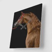 Horloge Carrée Chestnut Arabian Show Horse Clock (Angle)
