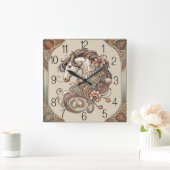 Horloge Carrée Cheval Art Déco (Maison)