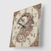 Horloge Carrée Cheval Art Déco (Angle)