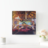 Horloge Carrée Cheval de carrousel (Maison)