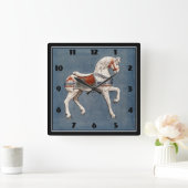 Horloge Carrée Cheval de carrousel par Henry Murphy   (Maison)