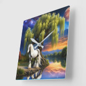 Horloge Carrée Cheval de l'étendard tzigane -Willow tree N Pleine (Angle)