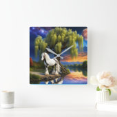 Horloge Carrée Cheval de l'étendard tzigane -Willow tree N Pleine (Maison)