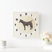 Horloge Carrée Cheval Morgan de profil (Maison)