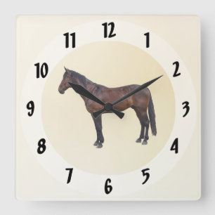 Horloge Carrée Cheval Morgan de profil