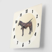 Horloge Carrée Cheval Morgan de profil (Angle)
