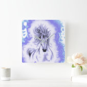 Horloge Carrée Cheval pourpre (Maison)