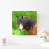 HORLOGE CARRÉE CHEVAUX (Maison)