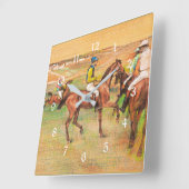Horloge Carrée Chevaux de course, célèbre peinture d'Edgar Degas (Angle)