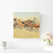 Horloge Carrée Chevaux de course par Maynard Dixon (Maison)